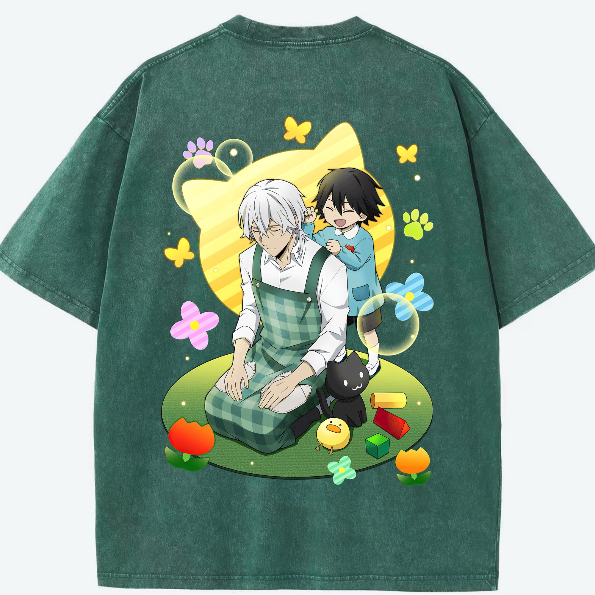 （画像用） 文豪ストレイドッグス Bungo Stray Dogs 綿100% ヴィンテージ風 半袖Tシャツ（背面プリント）